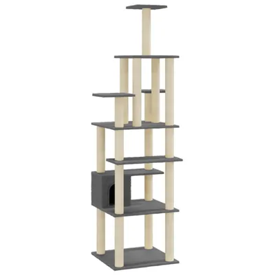 Zdjęcie produktu dla vidaXL Drapak z sizalowymi drapakami ciemnoszary 183 cm