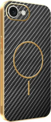 Zdjęcie produktu dla Etui MagSafe do Apple iPhone 16e - Etui na tył Phonesta Luxury Carbon Fiber - Czarne