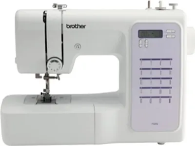 A white Brother sewing machine is shown against a white background.