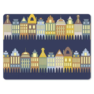 Produktbild von MuchoWow® Mauspad Mousepad Muster - Häuser - Gebäude 40x30 cm - Mousepads - Maus Mat - Pad - Mausunterlage - Anti Rutsch