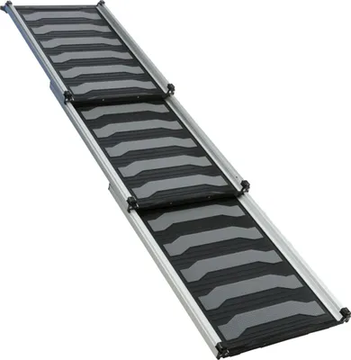 Produktbild von TRIXIE 3-fach Teleskop-Rampe, Aluminium/TPR - schwarz/grau - 40 × 78–175 cm