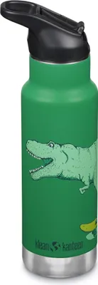 Produktbild von Klean Edelstahl Isolierflasche Kid 355ml Flip Cap Dino Scate green