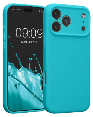 Produktbild von kwmobile Silikon Case für Apple iPhone 18 Pro Max / iPhone 17 Pro Max Hülle - Soft gummierte Handyhülle, Schutzhülle Cover in Cool Glacier