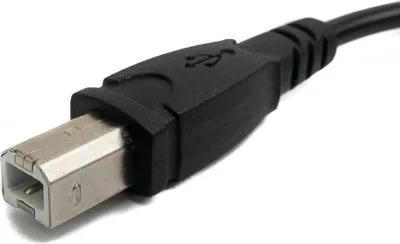 Produktbild von SYSTEM-S USB 3.1 Kabel 30 cm Typ C Buchse zu 2.0 Typ B Stecker Adapter in Schwarz