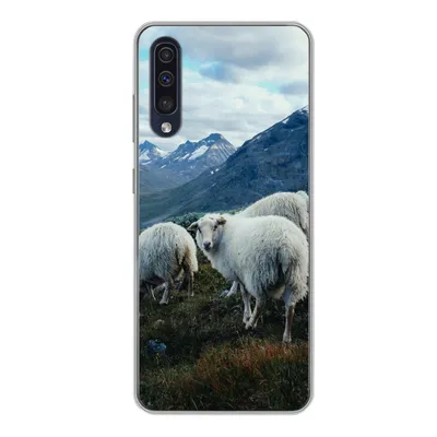 Produktbild von MuchoWow® Handyhülle Schutzhülle Hülle für Samsung Galaxy A50 Schafe - Natur - Berge Silikon Softcase Handy Hülle - Mobiltelefonhülle