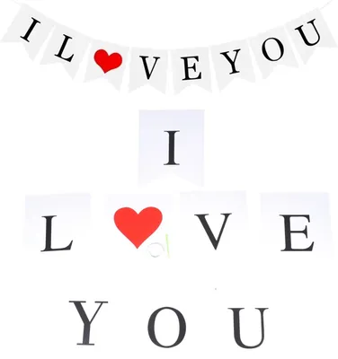 Produktbild von Girlande Banner Ich Liebe Dich Rotes Herz Für Valentinstag Verlobung
