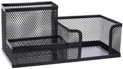 Produktbild von Büroständer - Organizer - 3 Fächer - 10 x 20 x 10 cm - Stahl - Schwarz