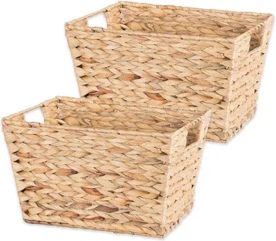 Productafbeelding van Famanu opbergmand van waterhyacint met handgrepen - set van 2 - medium