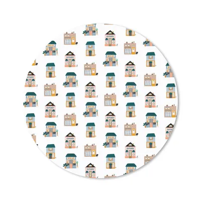 Produktbild von MuchoWow® Mauspad Mousepad Haus - Muster - Farben 30x30 cm - Mousepads - Maus Mat - Pad - Mausunterlage - Tischunterlage - Schreibtischmatten