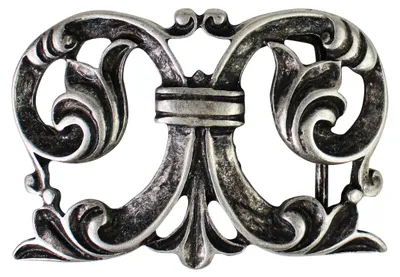 Produktbild von FRONHOFER Gürtelschnalle mit großen Ornament, altsilber, Damen, 4 cm Schnalle