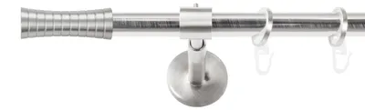 Produktbild von SN Deco Gardinenstange Nancy, 19 mm, 1-läufig, Stahl, Komplett-Set mit Ringen, geschlossener Träger, 200 cm, edelstahl optik