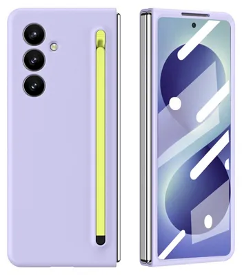 Image de Coque de protection Avizar à 360°, finition mate, pour Galaxy Z Fold 8 Ultra, avec stylet, couleur violet