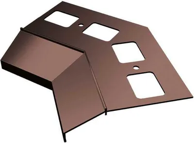 Imagen del producto de Perfil de canalón de aluminio Renoplast K100, suelo cerámico, esquina interior de 135°, color marrón