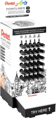 Produktbild von Pentel Permanent Fineliner sortiert sw, 30 Stk. Inhalt