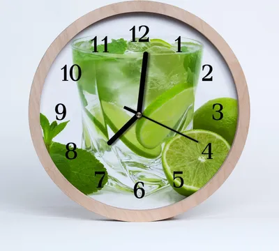 Produktbild von Holzuhr 30fi cm wanduhr - Limette