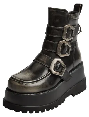 Produktbild von Buffalo Damen Elegante Stiefelette Stack Biker Boot PD00018578 Schwarz