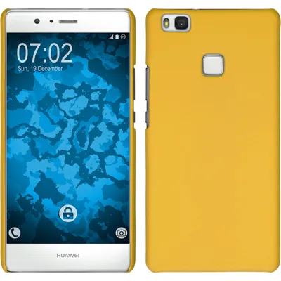 Produktbild von PhoneNatic Case kompatibel mit Huawei P9 Lite - Hülle gelb gummiert Hard-case + 2 Schutzfolien