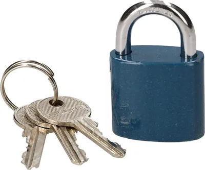 Produktbild von KOTARBAU® Gusseisen-Vorhangschloss 25 mm zur Einbruchsicherung Universalschloss Vorhängeschloss Bügelschloss mit Blauem Gehäuse
