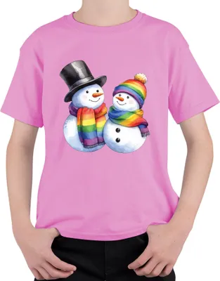Obrázok produktu pre LGBTQ+ Snehuliaci - vianočný darček Uni detské tričko, ružová, 140