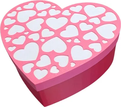 Produktbild von Geschenkbox Herz mit Deckel ca. 20cm groß Rot Pink Weiß