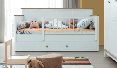 Obrázek produktu pro Dětská postýlka Dětská postýlka Dětská postýlka Bílá dřevěná postel Moderní