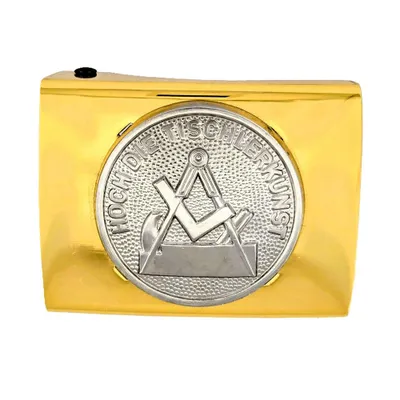 Produktbild von Koppelschloss Hoch Die Tischlerkunst Handwerk und Zunft – golden/silbern - für Meister - für 4,5 cm breite Koppelgürtel