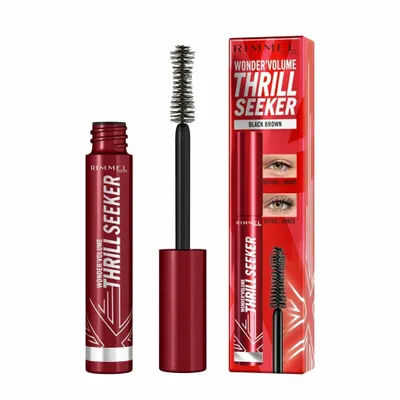 Produktbild von Rimmel London Wonder'Volume Mascara Thrill Seeker Wimperntusche für Volumen Black Brown 8 ml