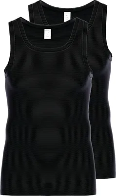 Produktbild von Ammann 2er Pack Baumwolle & More Unterhemd / Tanktop Klassische Schnittform, Angenehm auf der Haut, In feiner Ringeloptik