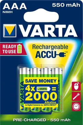 Produktbild von Varta Akku RECHARGE Power    AAA HR03  550mAh           4St.
