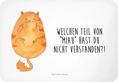 Produktbild von Mr. & Mrs. Panda Kühlschrankmagnet Katze Mittelfinger - Weiß - Geschenk, Cats, Katzen, Kater, tafelmagnet, zettelhalter, whiteboardmagnet, Mietze, wandmagnet, Cat, magnet