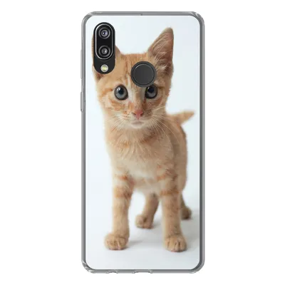 Produktbild von MuchoWow® Handyhülle Schutzhülle Hülle für Huawei P20 Lite (2020) Katze - Rot - Kätzchen - Mädchen - Kinder - Jungen - Kind Silikon Softcase Handy Hülle - Kartenhalter