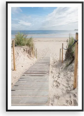 Produktbild von Gerahmtes Poster - Schwarzer Rahmen - Strand Düne Eintritt - 70x100 cm - Wand Bild - Wanddeko - Wandbilder - Kunstposter - Wandposter - Bilderrahmen - Bilder - Kunstdruck - Wandbild - P2BPA70x100-4188