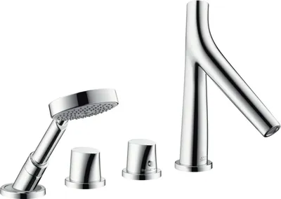 Produktbild von Hansgrohe Axor Starck Organic 4-Loch Wannenarmatur Fertigset für Fliesenrand Chrom