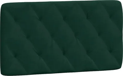 A dark green tufted headboard is shown against a white background.