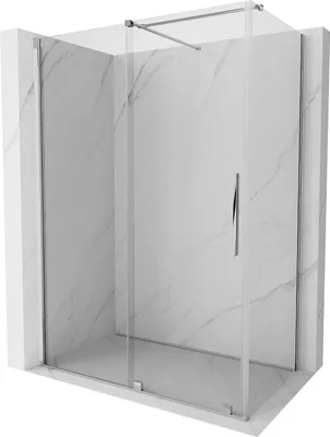 Produktbild von Mexen Velar ausziehbare Duschabtrennung 160 x 80 cm, transparent, chrom - 871-160-080-01-01