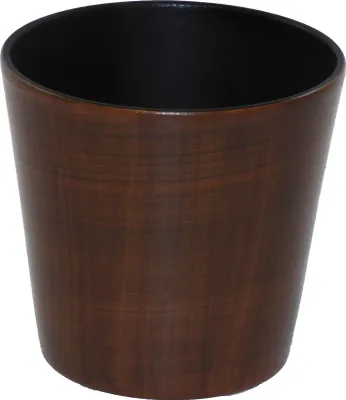 Produktbild von Keramik Blumenkübel Korfu mit Bali Holzdekor Ø 24 cm H 22 cm