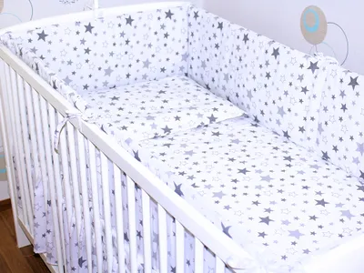 Produktbild von PRIMAWELA Nestchen 360 cm Bettumrandung Babybett Baby Kinder Nest Kopfumrandung 35. Star Hell