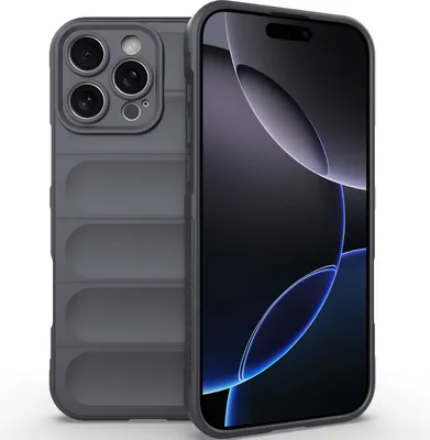 Produktbild von Handyhülle für iPhone 16 Pro Weich TPU Silikon Stossfest Anti-rutsch Hülle Dunkelgrau