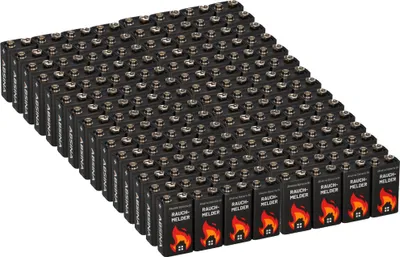 Produktbild von 120x 9V-Block Rauchmelder Batterie für Rauchwarnmelder Messgeräte Spielzeuge
