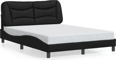 Image de vidaXL Cadre de lit sans matelas "Hvar" noir 140x200 cm similicuir