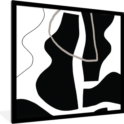 Produktbild von MuchoWow® Gerahmtes Poster Abstrakt - Minimalismus - Design 40x40 cm - Poster mit Schwarzem Bilderrahmen Wandposter Rahmen Foto Bilder - Mit Rahmen - Wanddekoration Schlafzimmer