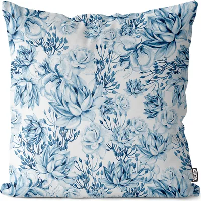 Produktbild von VOID Seerosen Blumen Blumenmuster Kissenbezug Kissenhülle Polyester wasserfest Outdoor Indoor