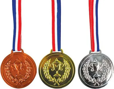 Produktbild von 3 Medaillen gold, silber, bronze