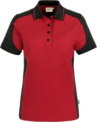 Produktbild von HAKRO Damen Poloshirt Contrast Mikralinar® 239, rot/anthrazit, 2XL
