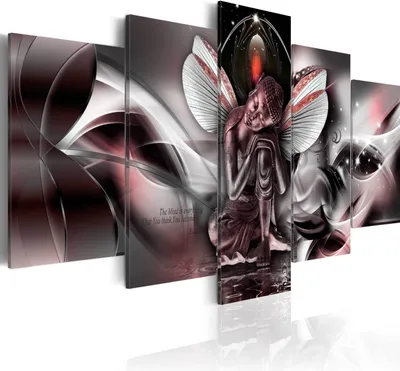 Produktbild von Leinwandbilder 200x100 cm h-A-0008-b-p Vlies Leinwandbild 5 tlg Kunstdruck modern Wandbilder XXL Wanddekoration Design Wand Bild ABSTRAKT BUDDHA