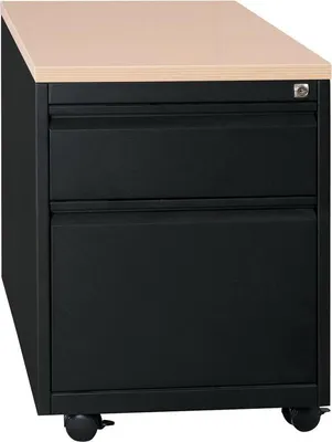Produktbild von Büro Rollcontainer Bürocontainer Hängeregistratur 62x46x59 Schwarz /Ahorn 505202