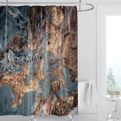 Immagine prodotto di Tenda da doccia effetto marmo – Idrorepellente, antimuffa, poliestere, 180×200 cm