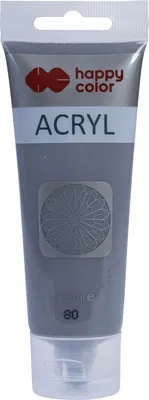 Produktbild von Happy Color Acrylfarbe, grau, 75 ml, für Holz, Glas und Textilien