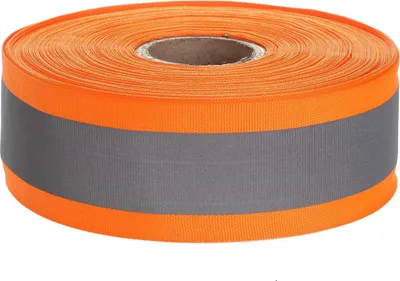 Produktbild von Reflektierendes Aufnähband - 46 Meter x 50mm - Hohe Sichtbarkeit - Orange