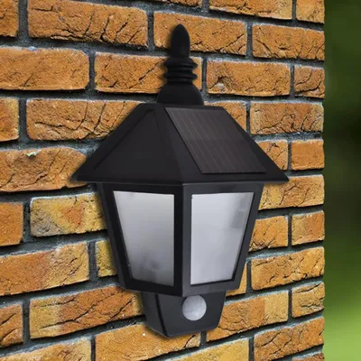 Produktbild von vidaXL Solar-Wandleuchten 2 Stk. mit Bewegungsmelder Schwarz